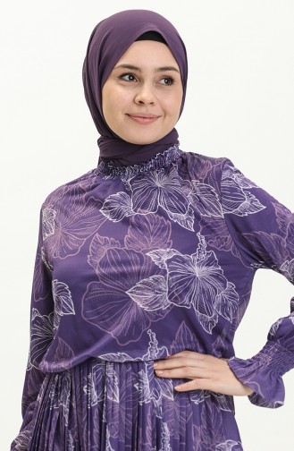 Purple Hijab Dress 13490