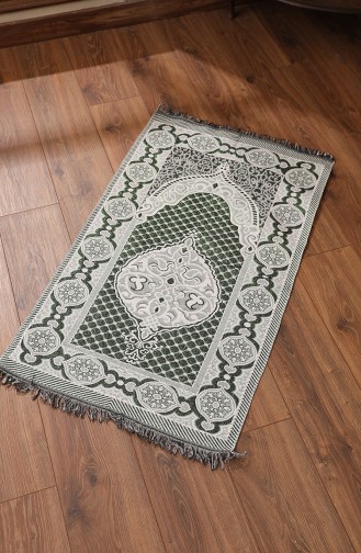 Tapis de Prière à Paillettes Double Face 0161-02 Vert 0161-02