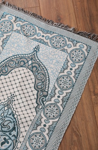 Double-Sided Silvery Prayer Rug  0161-03 Blue 0161-03