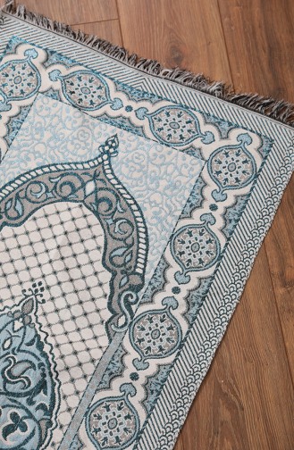 Double-Sided Silvery Prayer Rug  0161-03 Blue 0161-03