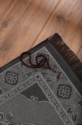 Tapis de Prière en Taffetas à Motifs Chapelet Offert 0162-01 Gris 0162-01