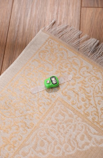 Zikirmatik Geschenk Gemusterter Gebetsteppich 0164-02 Gold 0164-02