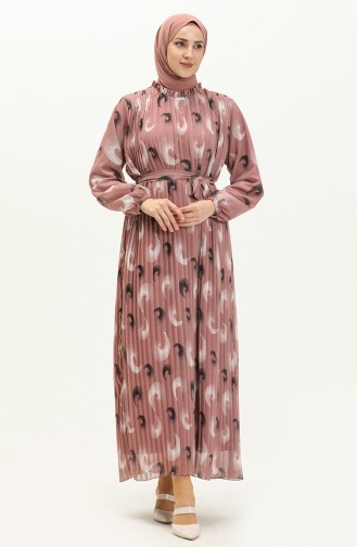 Pleated Chiffon Dress 4098-01 Dusty Rose 4098-01