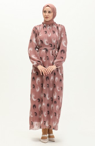 Pleated Chiffon Dress 4098-01 Dusty Rose 4098-01