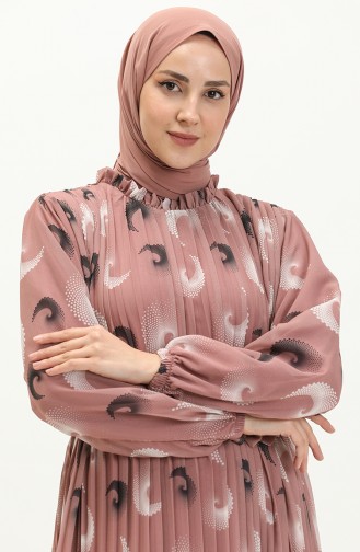 Pleated Chiffon Dress 4098-01 Dusty Rose 4098-01