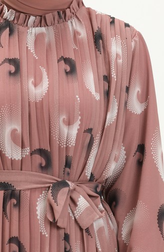 Pleated Chiffon Dress 4098-01 Dusty Rose 4098-01