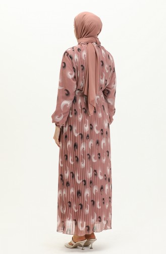 Pleated Chiffon Dress 4098-01 Dusty Rose 4098-01