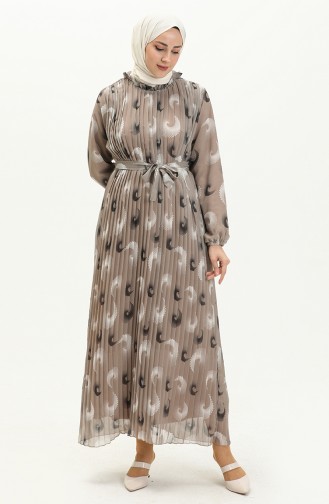 Plissiertes Chiffonkleid 4098-04 Dunkelnerz 4098-04