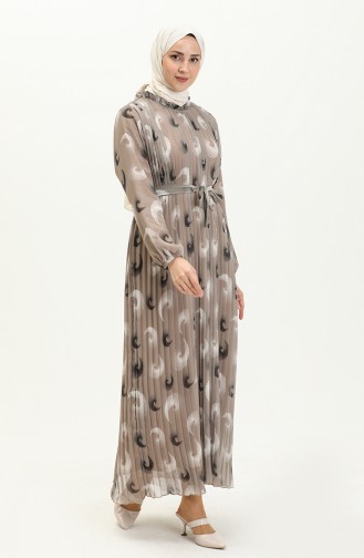 Plissiertes Chiffonkleid 4098-04 Dunkelnerz 4098-04