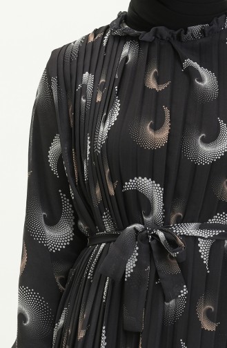 Pleated Chiffon Dress 4098-06 Black 4098-06