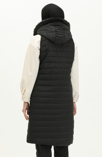 Zippered Quilted Vest 1056A-01 Black 1056A-01