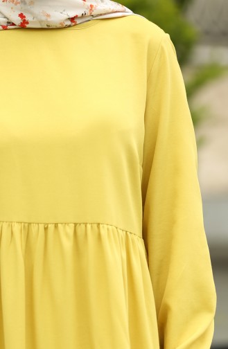 Shirred Detailed Dress 2051-01 Mustard 2051-01