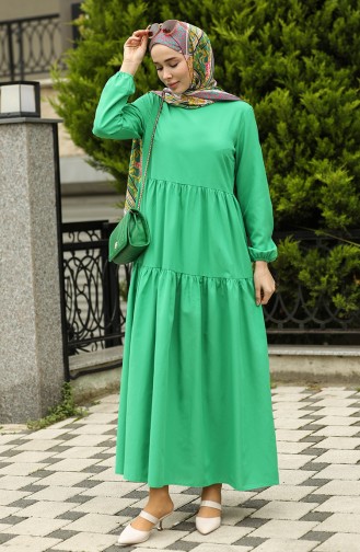 Shirred Detailed Dress 2051-02 Green 2051-02