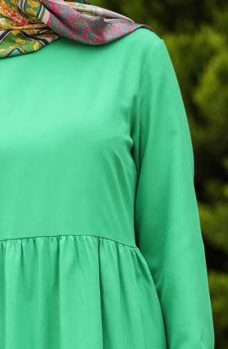 Büzgü Detaylı Elbise 2051-02 Yeşil