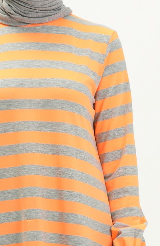 Elastic Sleeve Tunic 8574-01 Gray Orange 8574-01