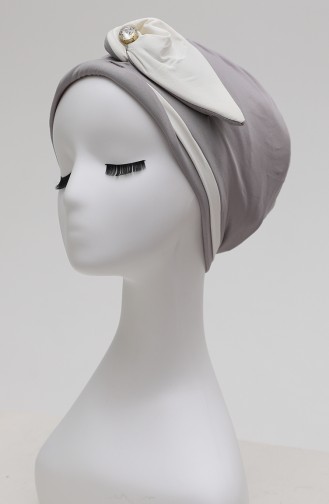 Hellgrau Praktischer Turban 9031-21