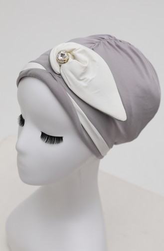 Hellgrau Praktischer Turban 9031-21