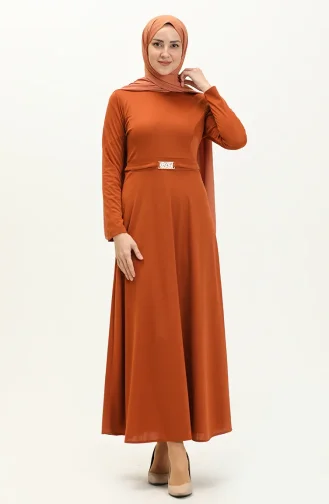 Robe Détaillée Ceinture Pince 7136-02 Brique 7136-02