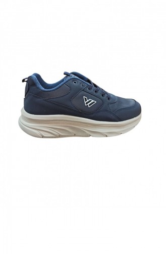 Air Wolf Zn Kadın Lacivert-Gri Cilt Sneaker Ayakkabı
