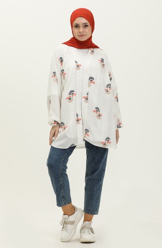 Nakışlı Kimono Oranj