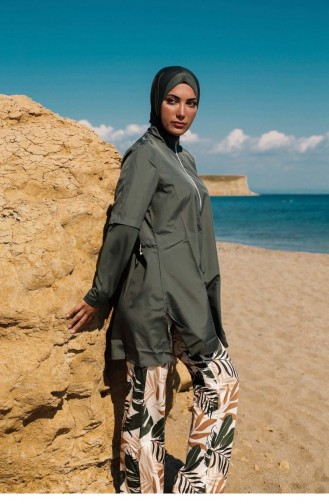 Khaki Modest Swimwear 2588