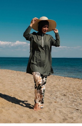 Khaki Modest Swimwear 2588