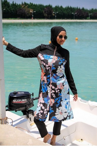 Schwarz Hijab Badeanzug 2594
