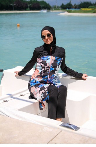 Schwarz Hijab Badeanzug 2594
