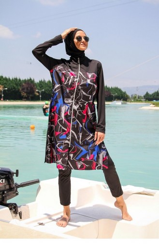 Schwarz Hijab Badeanzug 2596