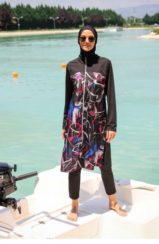 Schwarz Hijab Badeanzug 2596