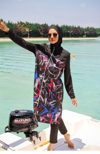 Schwarz Hijab Badeanzug 2596