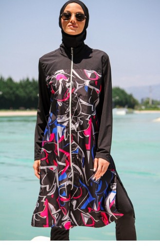 Schwarz Hijab Badeanzug 2596