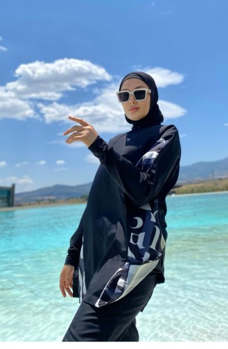 Schwarz Hijab Badeanzug 2603