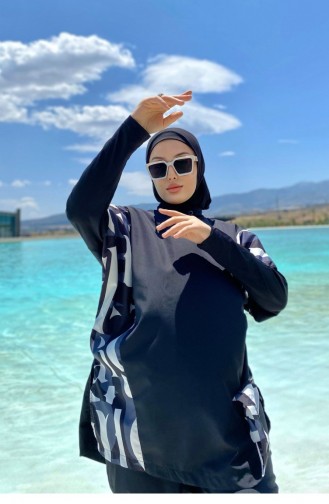 Schwarz Hijab Badeanzug 2603