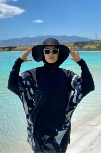 Schwarz Hijab Badeanzug 2603