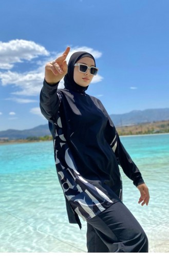 Schwarz Hijab Badeanzug 2603
