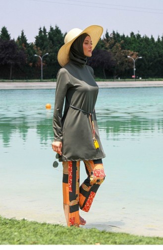 Khaki Hijab Badeanzug 2608
