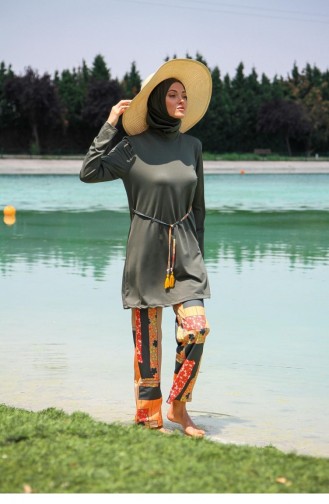 Khaki Swimsuit Hijab 2608