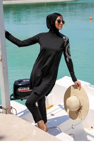 Black Modest Swimwear 2610