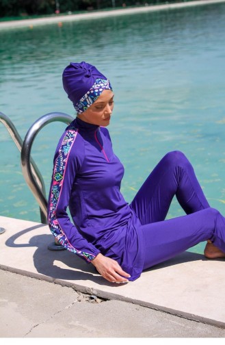 Maillot de Bain Hijab Blue roi 2612