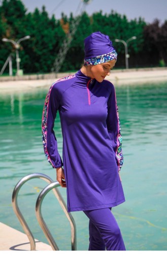 Maillot de Bain Hijab Blue roi 2612