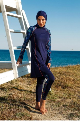 Navy Blue Modest Swimwear 2613