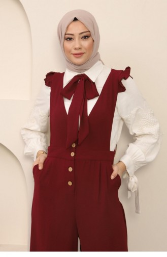 Claret Red Hijab Dress 14194