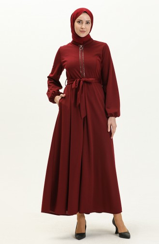 Claret Red Abaya 23m01-01