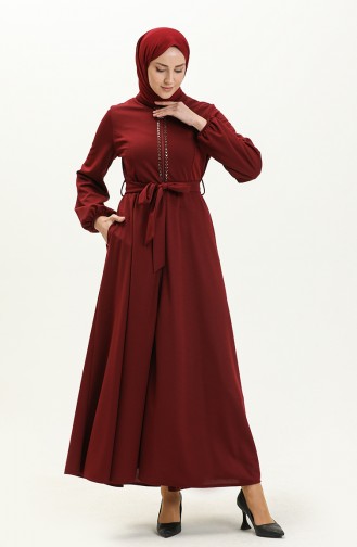 Claret Red Abaya 23m01-01