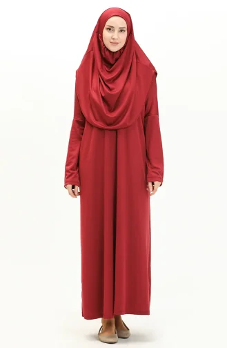 Tek Parça Namaz Elbisesi 1712-01 Bordo