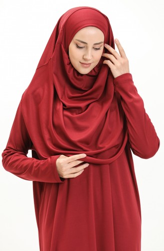 Tek Parça Namaz Elbisesi 1712-01 Bordo