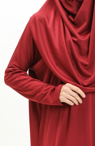 Tek Parça Namaz Elbisesi 1712-01 Bordo