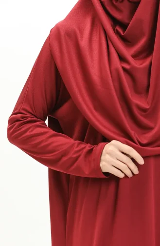 Tek Parça Namaz Elbisesi 1712-01 Bordo