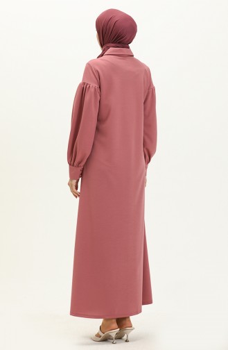 Beige-Rose Hijab Kleider 11m02-01